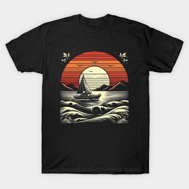 Golden Sunset Sail T-Shirt by Patrick9